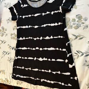 Black and White Tie-Dye Dress